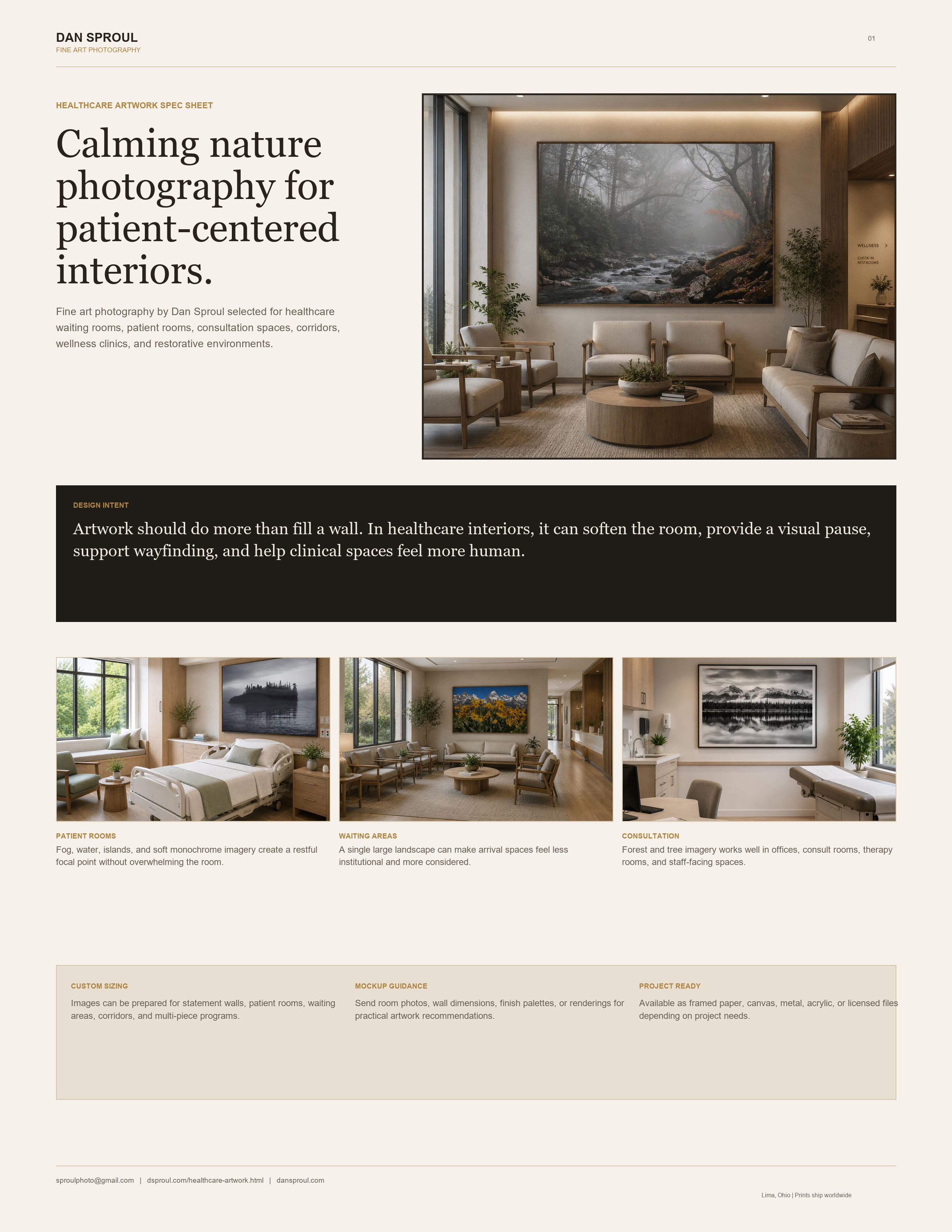 Preview of Dan Sproul Healthcare Artwork Spec Sheet PDF