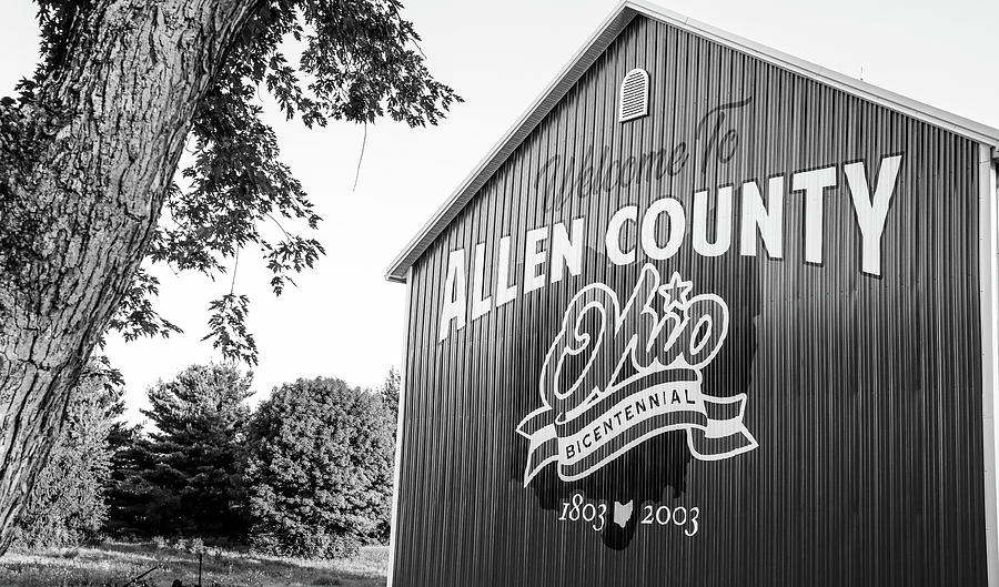 Allen County Ohio bicentennial barn black and white artwork by Dan Sproul
