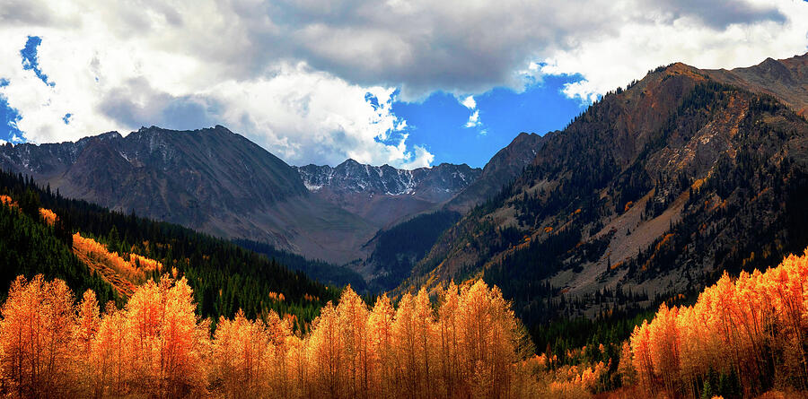 Castle Peak Aspen Colorado in fall landscape print by Dan Sproul