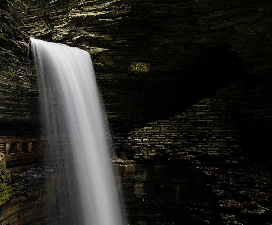 Cavern Cascade Watkins Glen State Park waterfall print by Dan Sproul