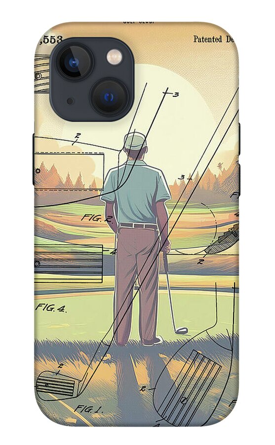 1918 Golf Club Patent On Golf Course - Phone Case