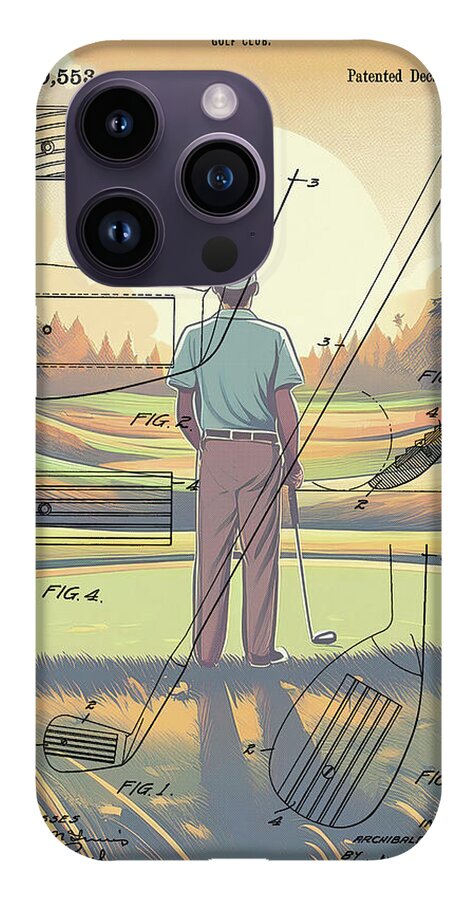 1918 Golf Club Patent On Golf Course - Phone Case