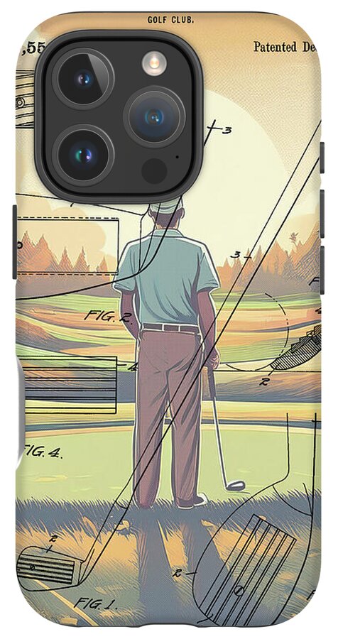 1918 Golf Club Patent On Golf Course - Phone Case