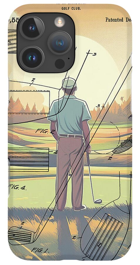 1918 Golf Club Patent On Golf Course - Phone Case