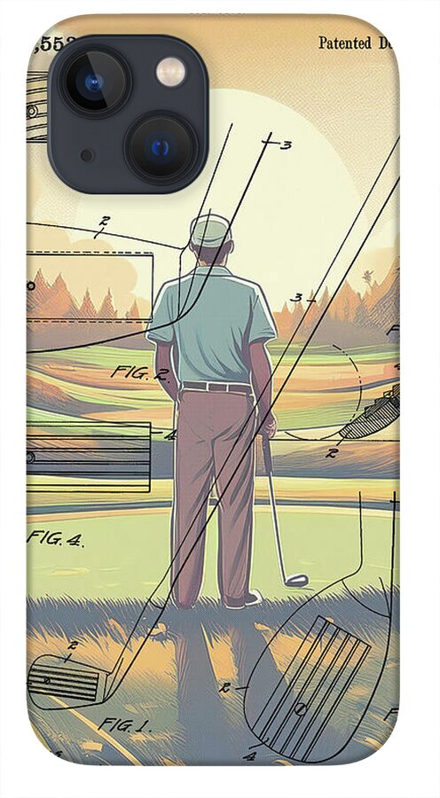 1918 Golf Club Patent On Golf Course - Phone Case