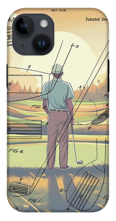 1918 Golf Club Patent On Golf Course - Phone Case