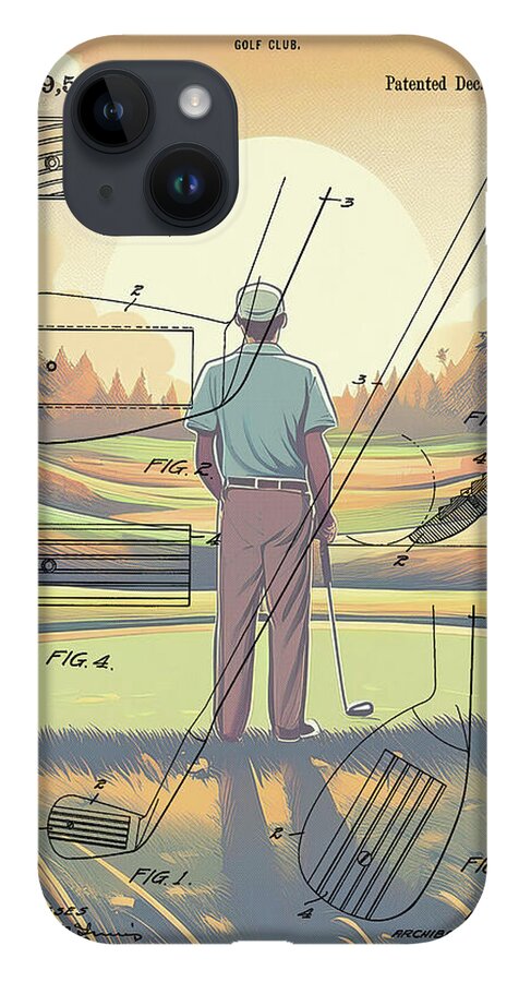 1918 Golf Club Patent On Golf Course - Phone Case