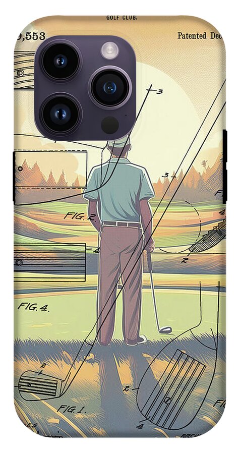 1918 Golf Club Patent On Golf Course - Phone Case