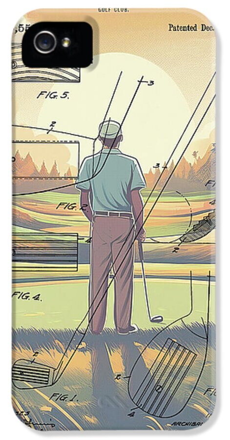 1918 Golf Club Patent On Golf Course - Phone Case