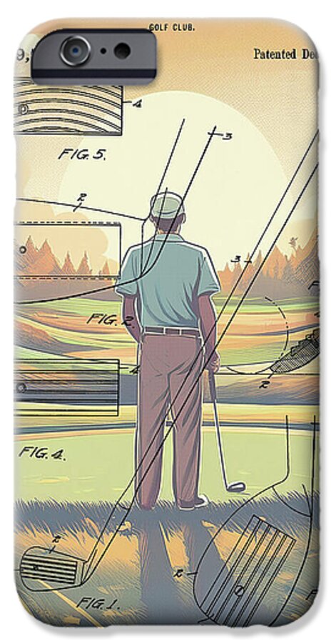 1918 Golf Club Patent On Golf Course - Phone Case