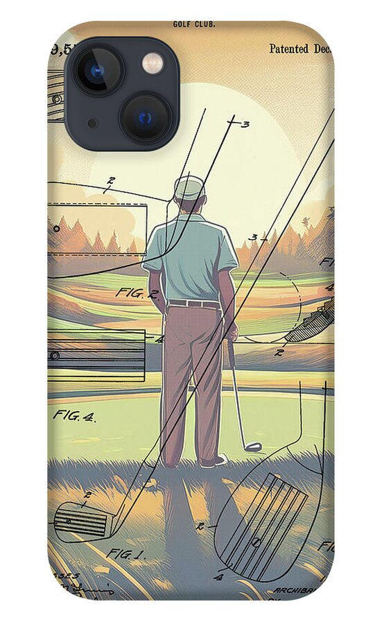 1918 Golf Club Patent On Golf Course - Phone Case