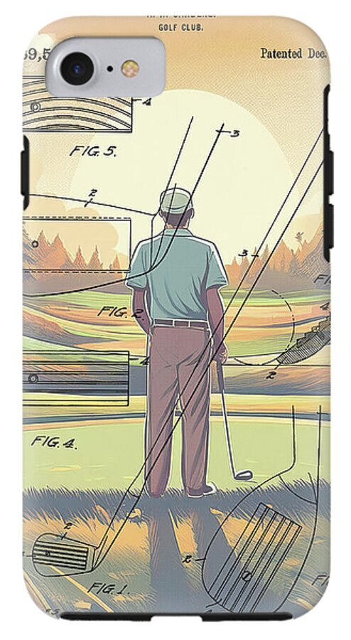 1918 Golf Club Patent On Golf Course - Phone Case