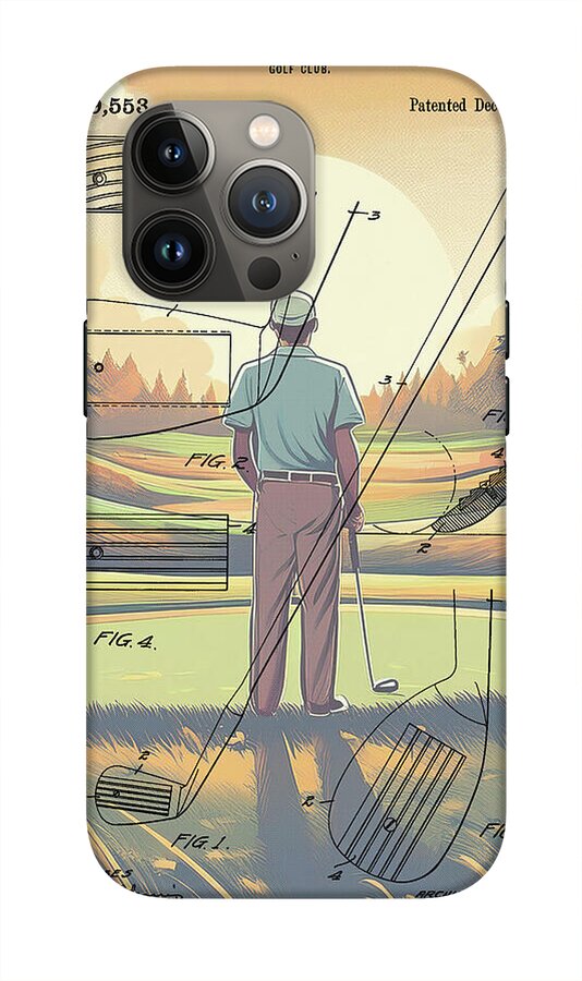 1918 Golf Club Patent On Golf Course - Phone Case