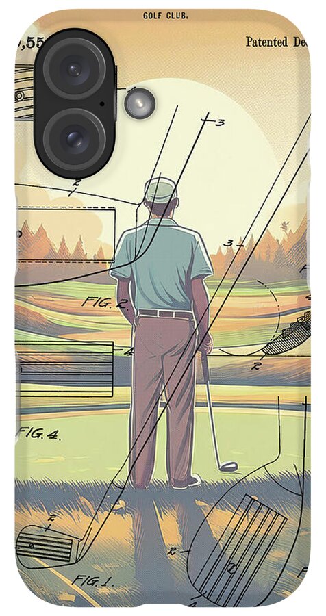 1918 Golf Club Patent On Golf Course - Phone Case