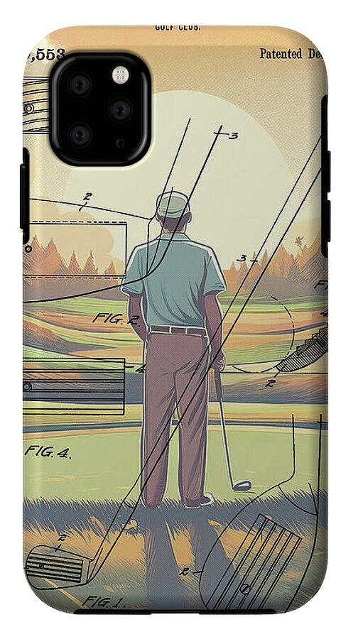 1918 Golf Club Patent On Golf Course - Phone Case