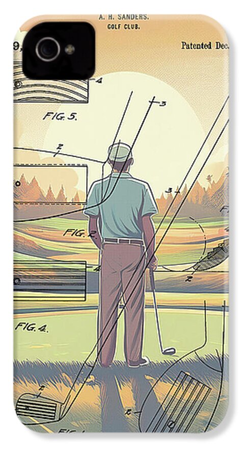 1918 Golf Club Patent On Golf Course - Phone Case