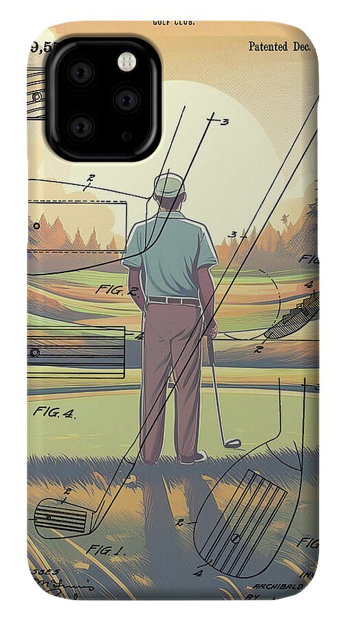 1918 Golf Club Patent On Golf Course - Phone Case