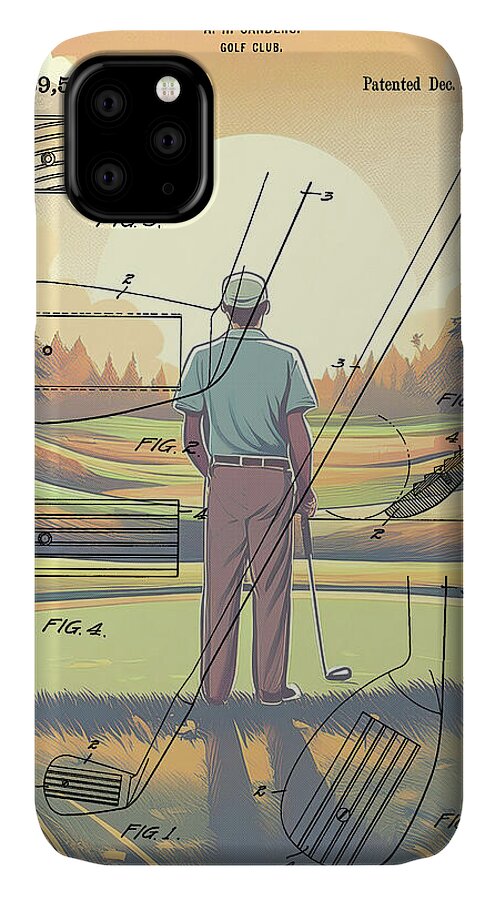 1918 Golf Club Patent On Golf Course - Phone Case