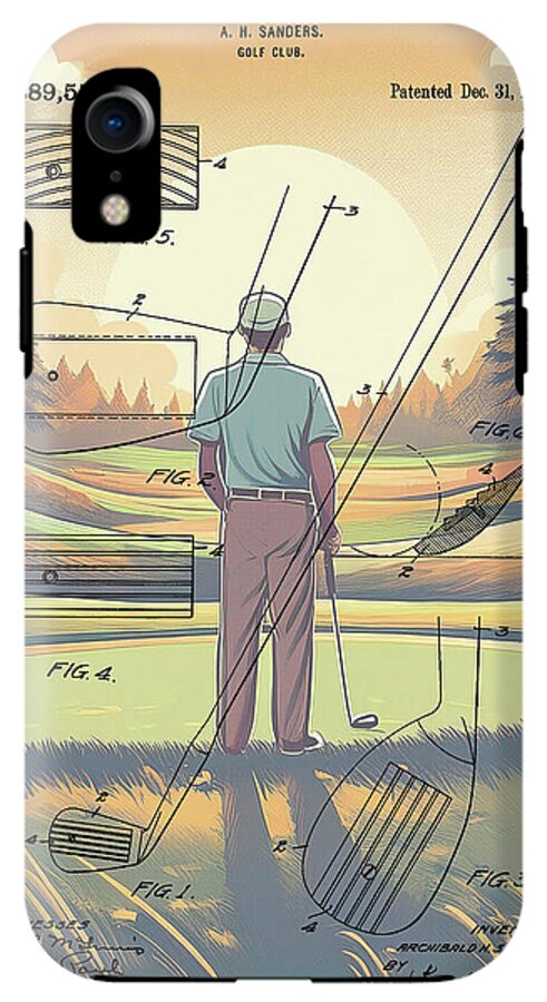 1918 Golf Club Patent On Golf Course - Phone Case