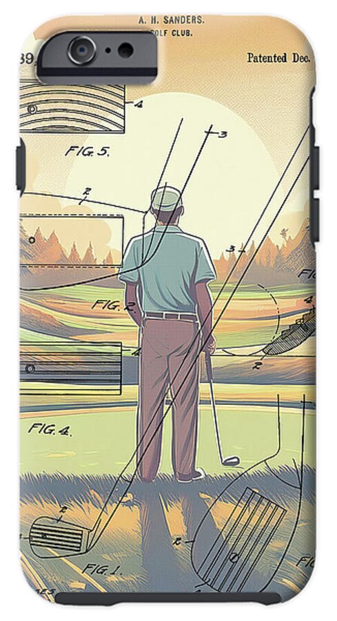 1918 Golf Club Patent On Golf Course - Phone Case