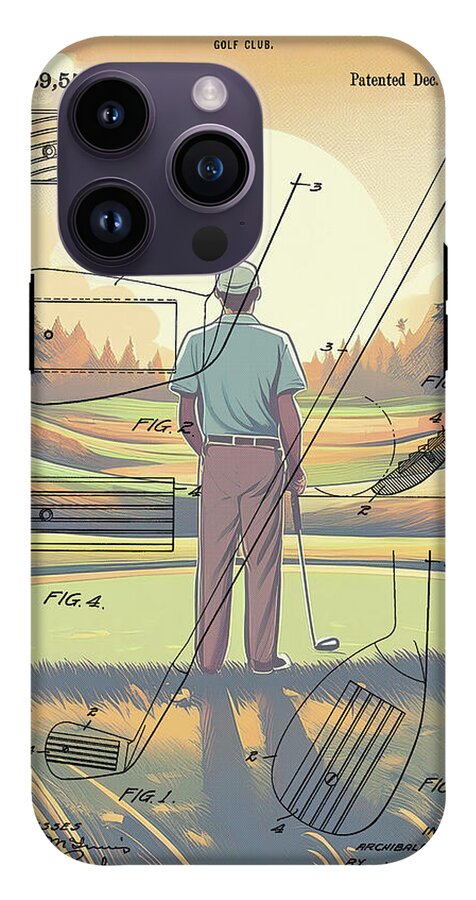 1918 Golf Club Patent On Golf Course - Phone Case