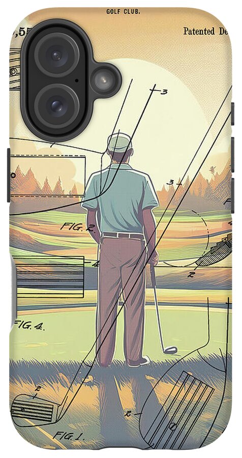 1918 Golf Club Patent On Golf Course - Phone Case