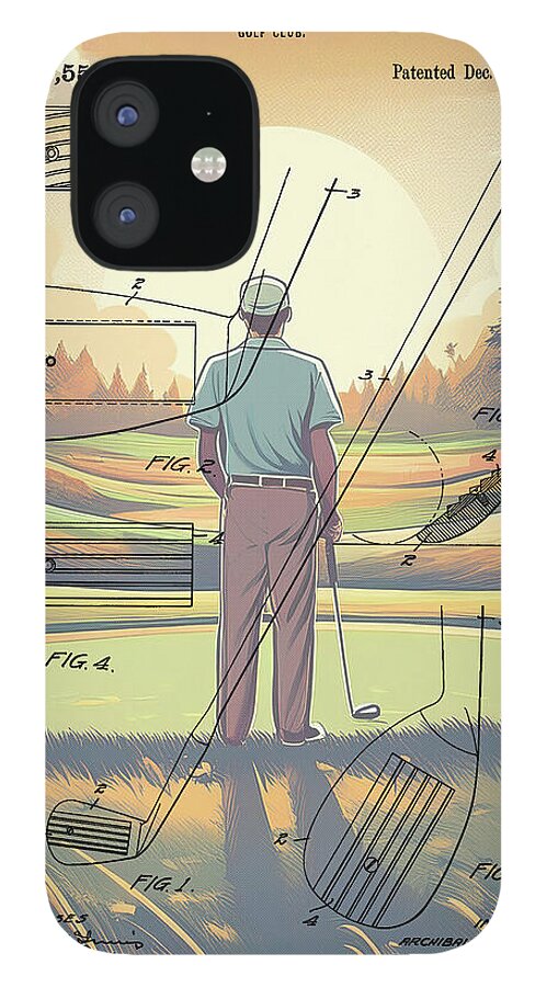 1918 Golf Club Patent On Golf Course - Phone Case