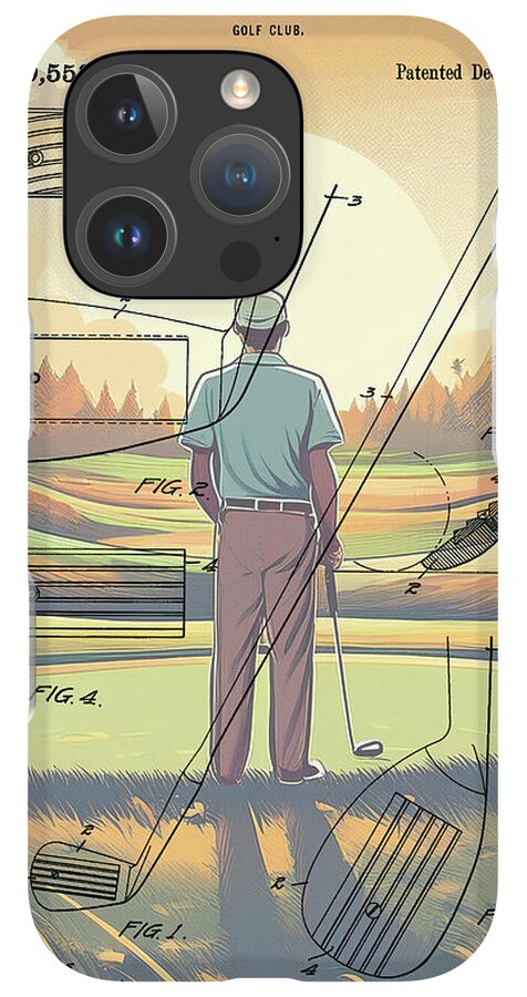 1918 Golf Club Patent On Golf Course - Phone Case