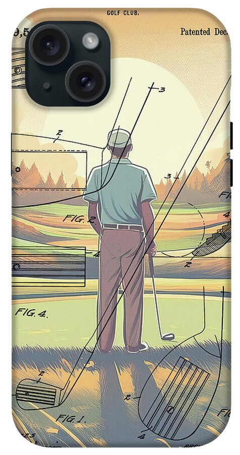 1918 Golf Club Patent On Golf Course - Phone Case