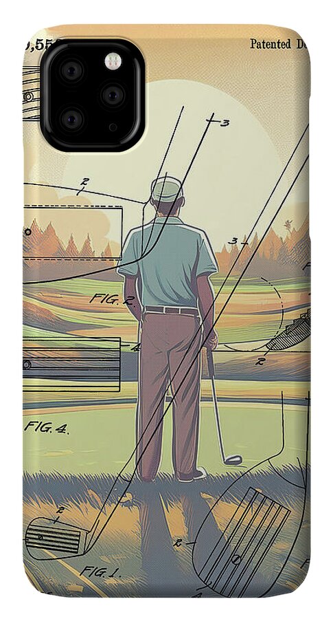 1918 Golf Club Patent On Golf Course - Phone Case