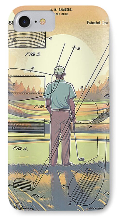 1918 Golf Club Patent On Golf Course - Phone Case