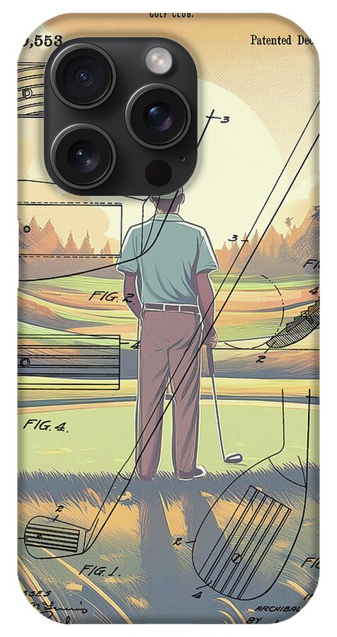 1918 Golf Club Patent On Golf Course - Phone Case