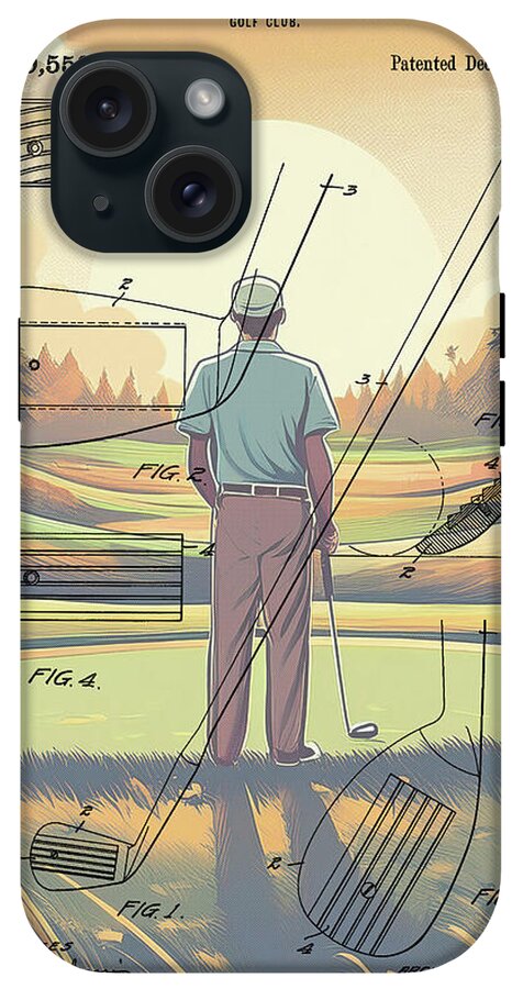 1918 Golf Club Patent On Golf Course - Phone Case