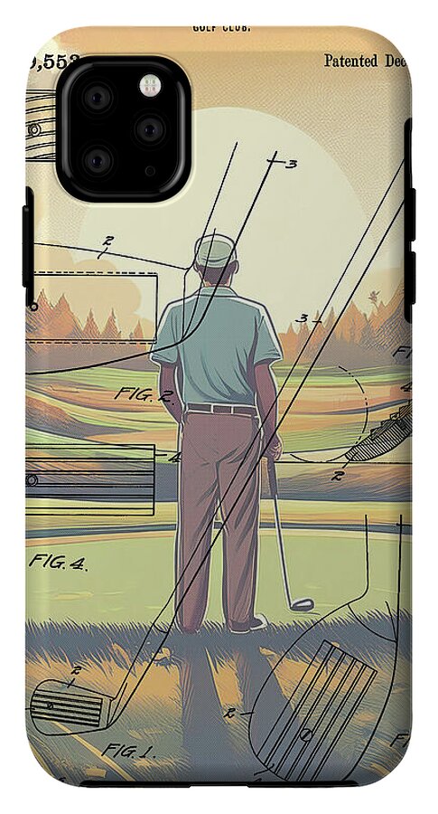 1918 Golf Club Patent On Golf Course - Phone Case