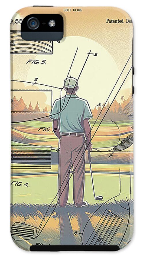 1918 Golf Club Patent On Golf Course - Phone Case