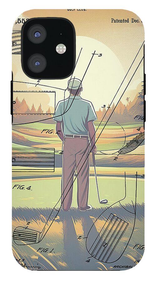 1918 Golf Club Patent On Golf Course - Phone Case