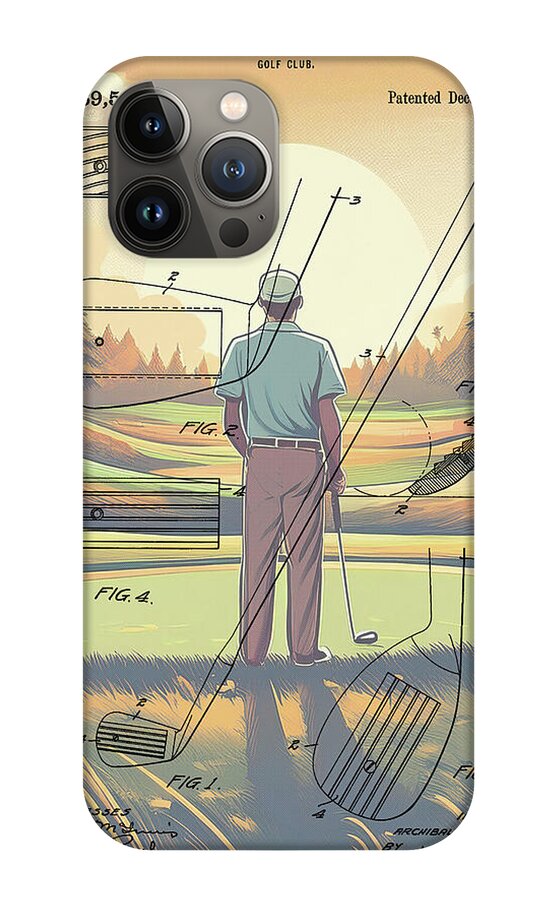 1918 Golf Club Patent On Golf Course - Phone Case