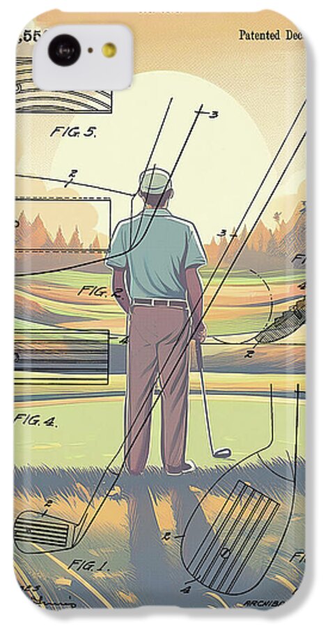 1918 Golf Club Patent On Golf Course - Phone Case