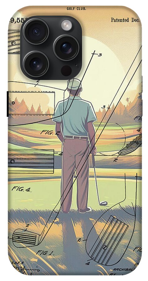 1918 Golf Club Patent On Golf Course - Phone Case