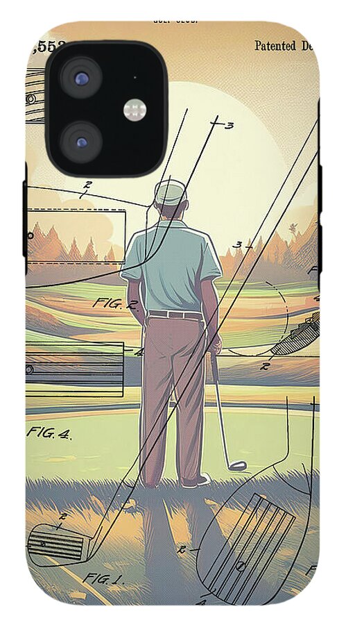 1918 Golf Club Patent On Golf Course - Phone Case