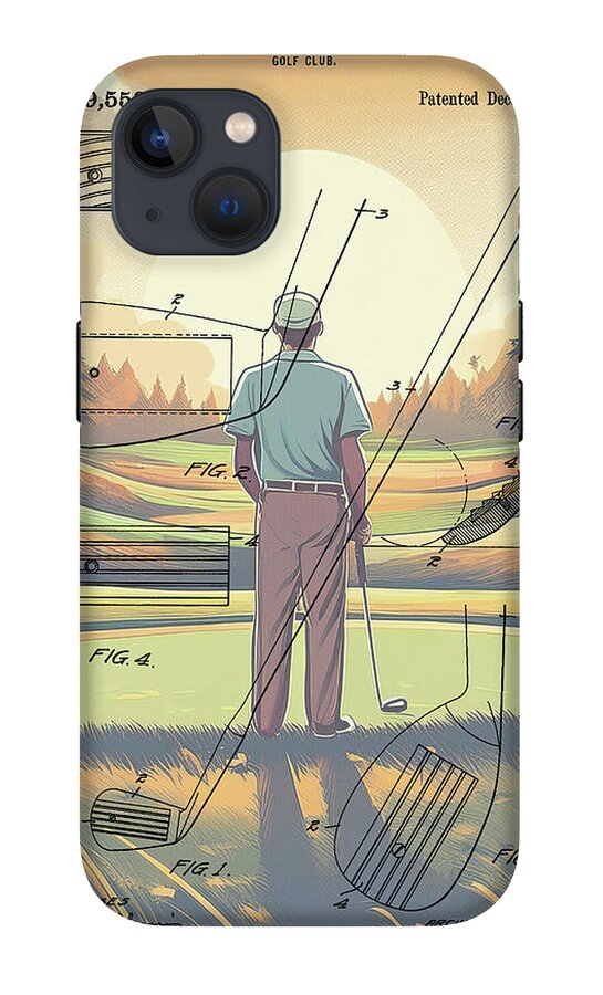 1918 Golf Club Patent On Golf Course - Phone Case