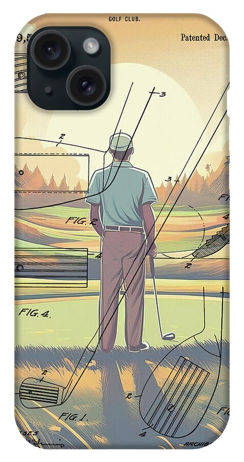 1918 Golf Club Patent On Golf Course - Phone Case