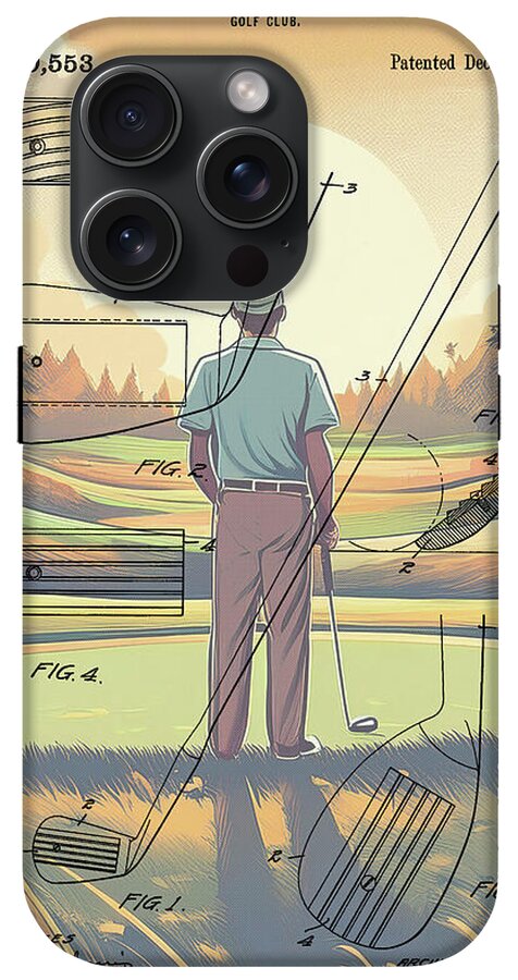 1918 Golf Club Patent On Golf Course - Phone Case