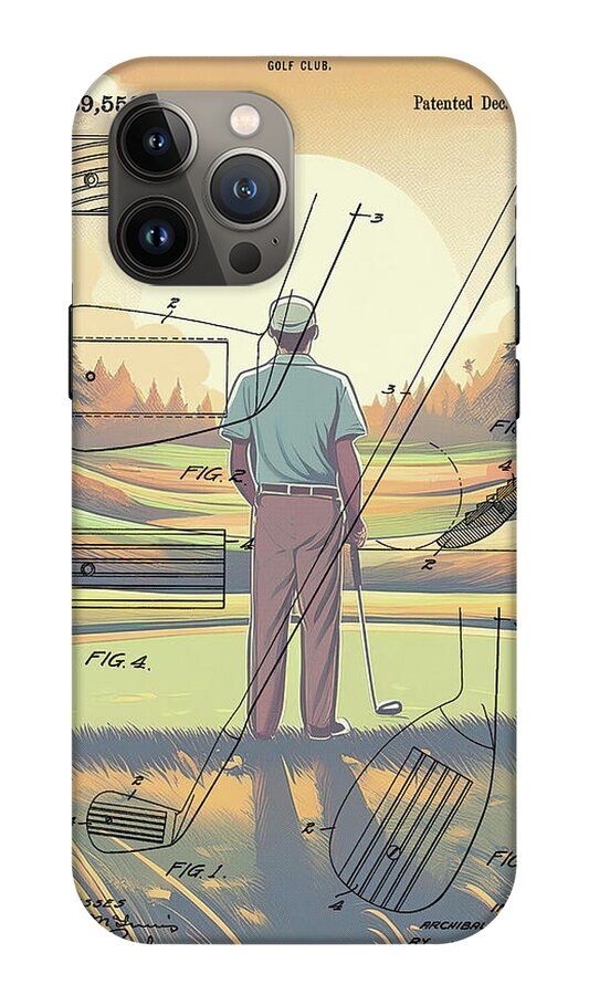 1918 Golf Club Patent On Golf Course - Phone Case