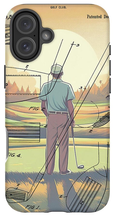 1918 Golf Club Patent On Golf Course - Phone Case