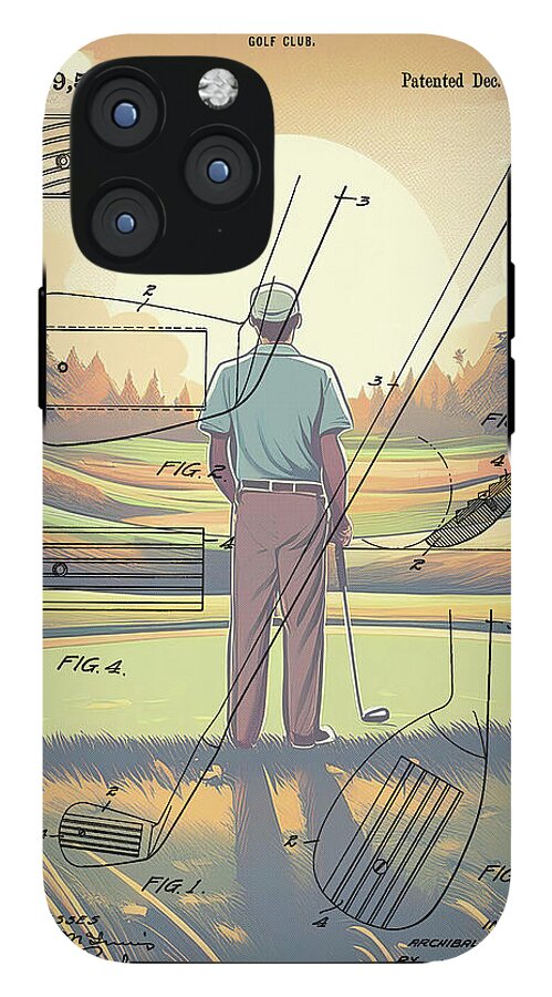 1918 Golf Club Patent On Golf Course - Phone Case