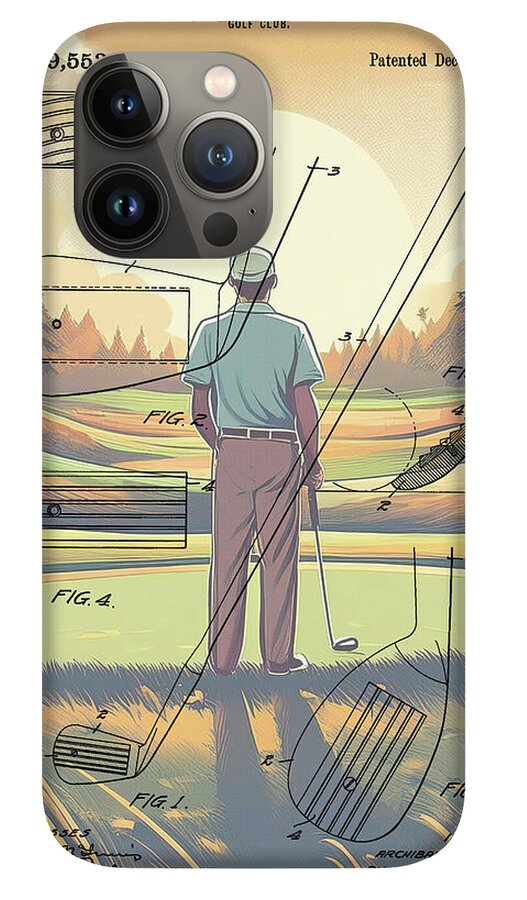 1918 Golf Club Patent On Golf Course - Phone Case