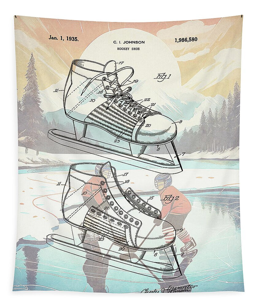 1935 Hockey Shoe Patent - Tapestry