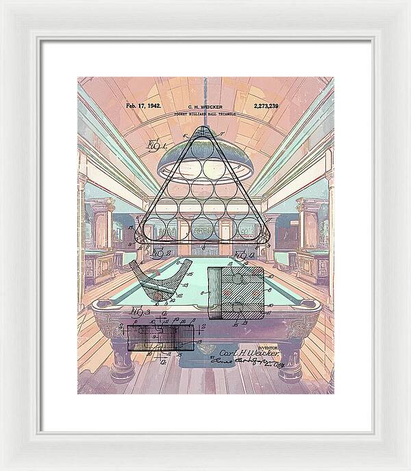 1942 Billiards Triangle Patent - Framed Print