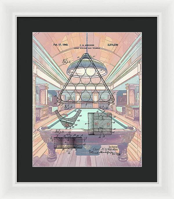 1942 Billiards Triangle Patent - Framed Print